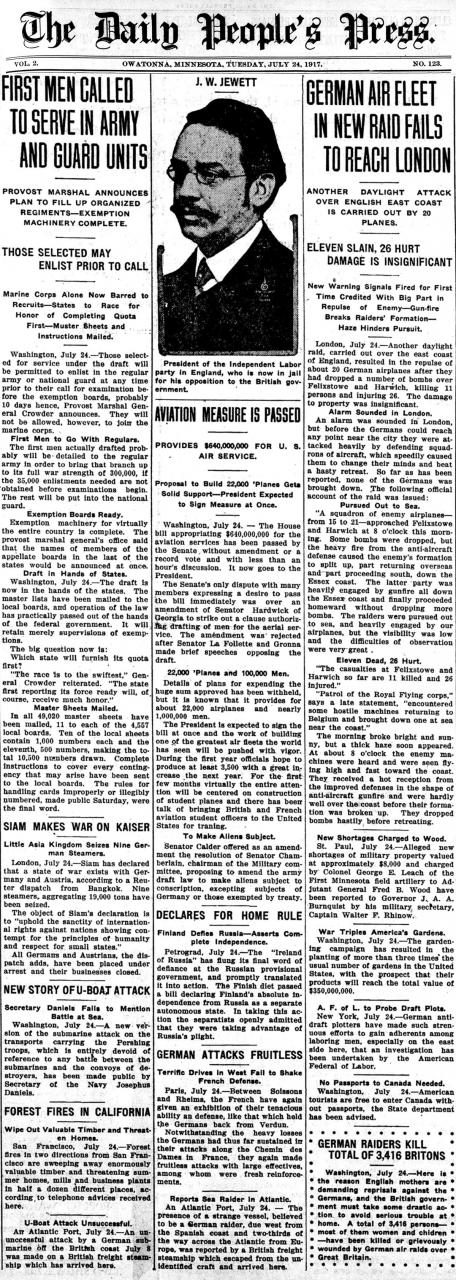 Newspaper front page