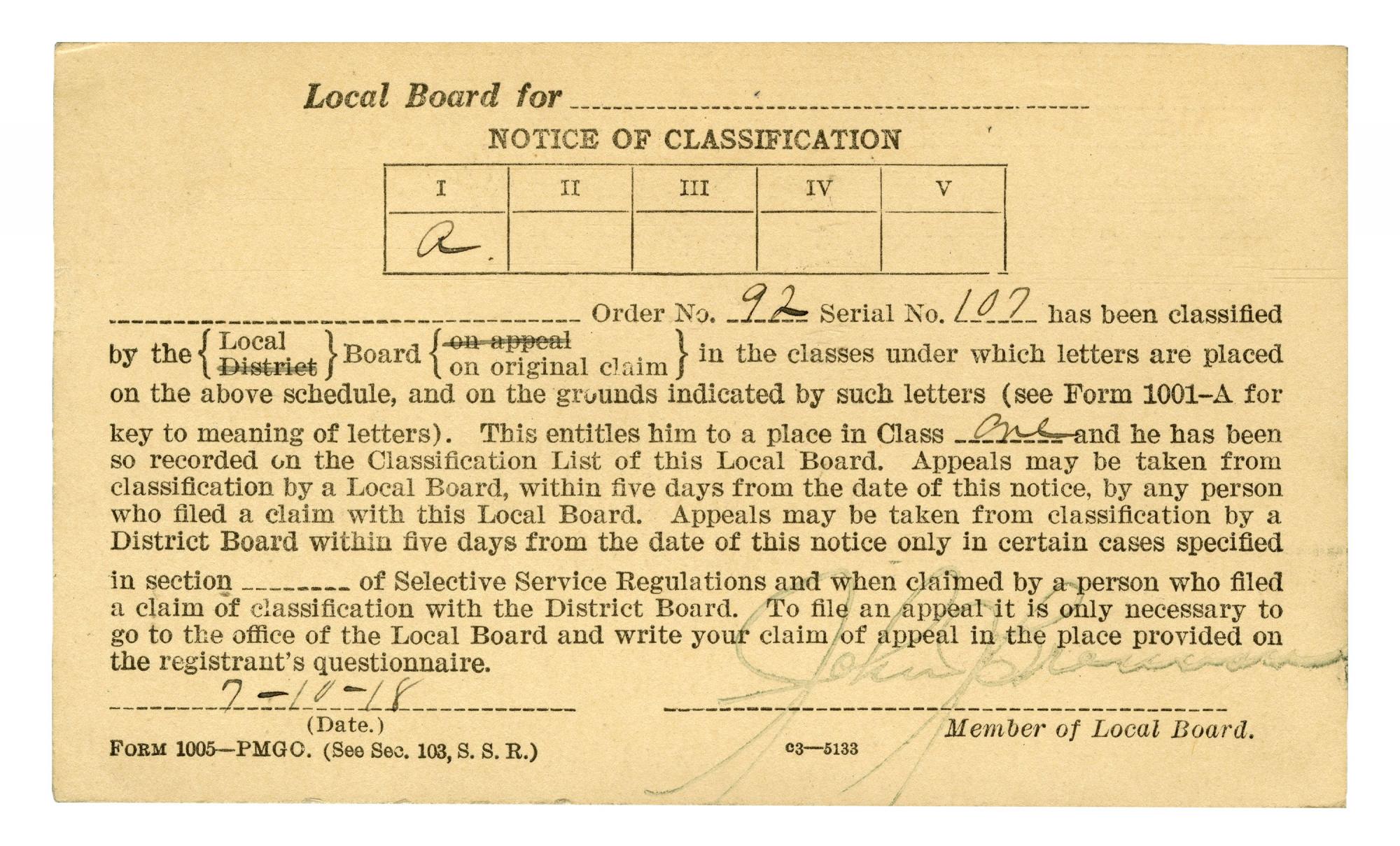 Draft card