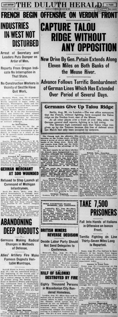 Duluth Herald front page