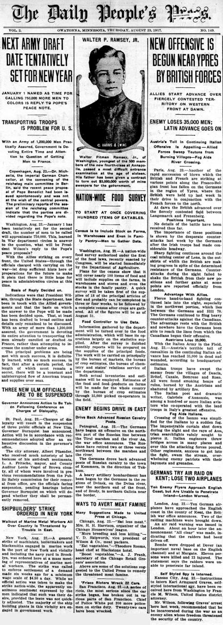 Daily People's Press frontpage