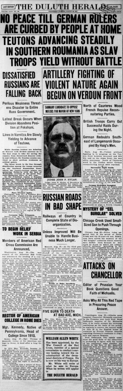 Duluth Herald front page