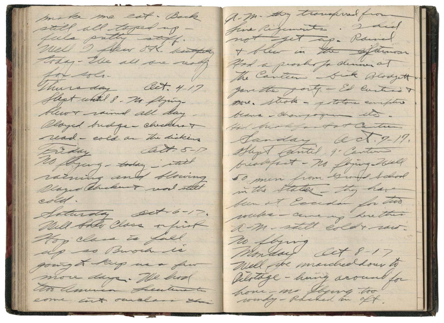 Backus diary page