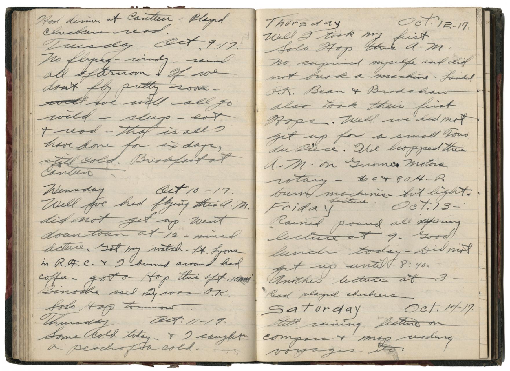 Backus diary page
