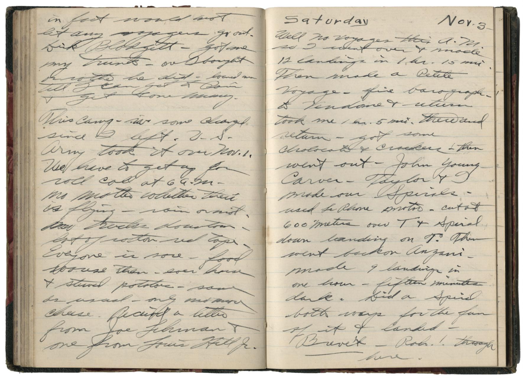 Backus diary page