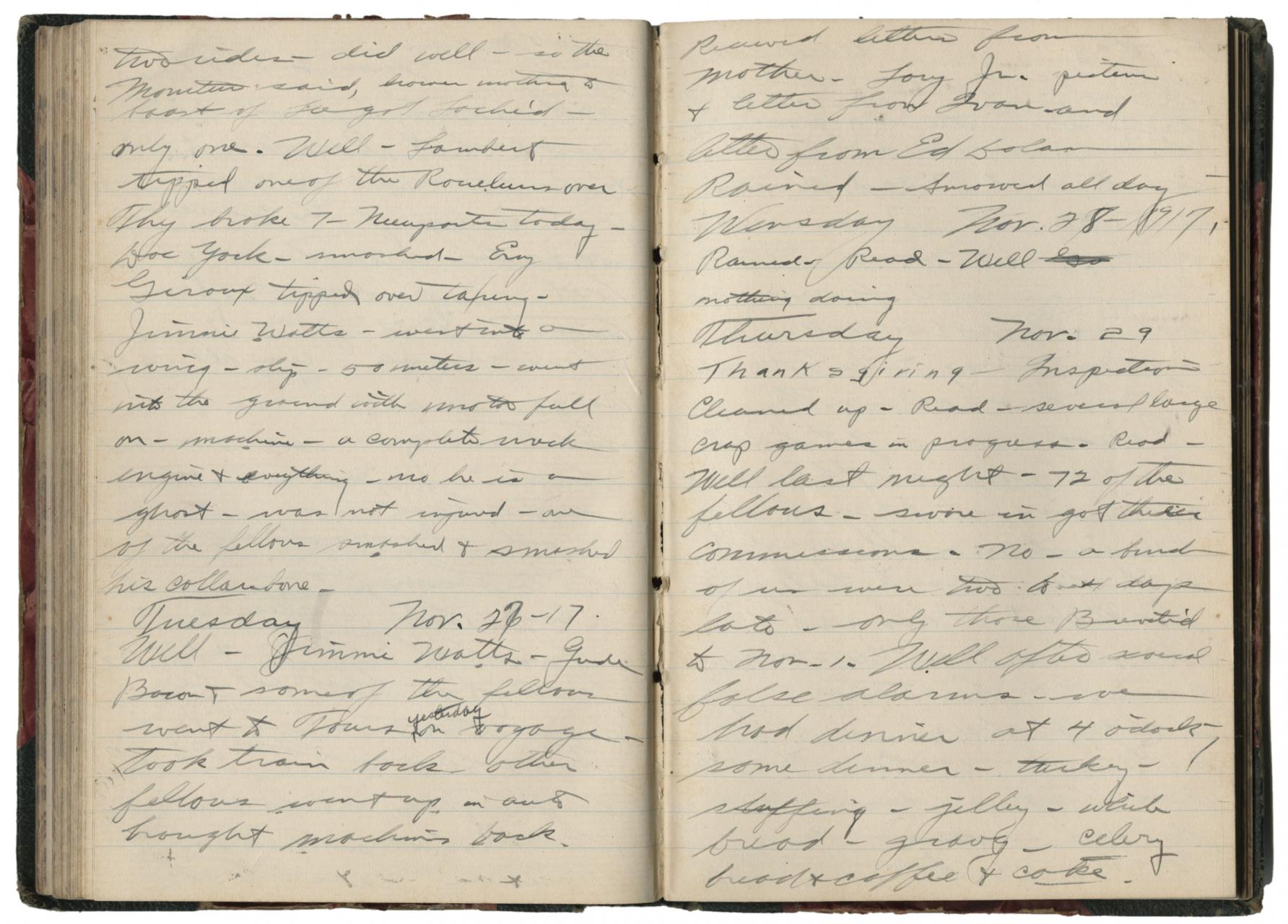 Backus diary page