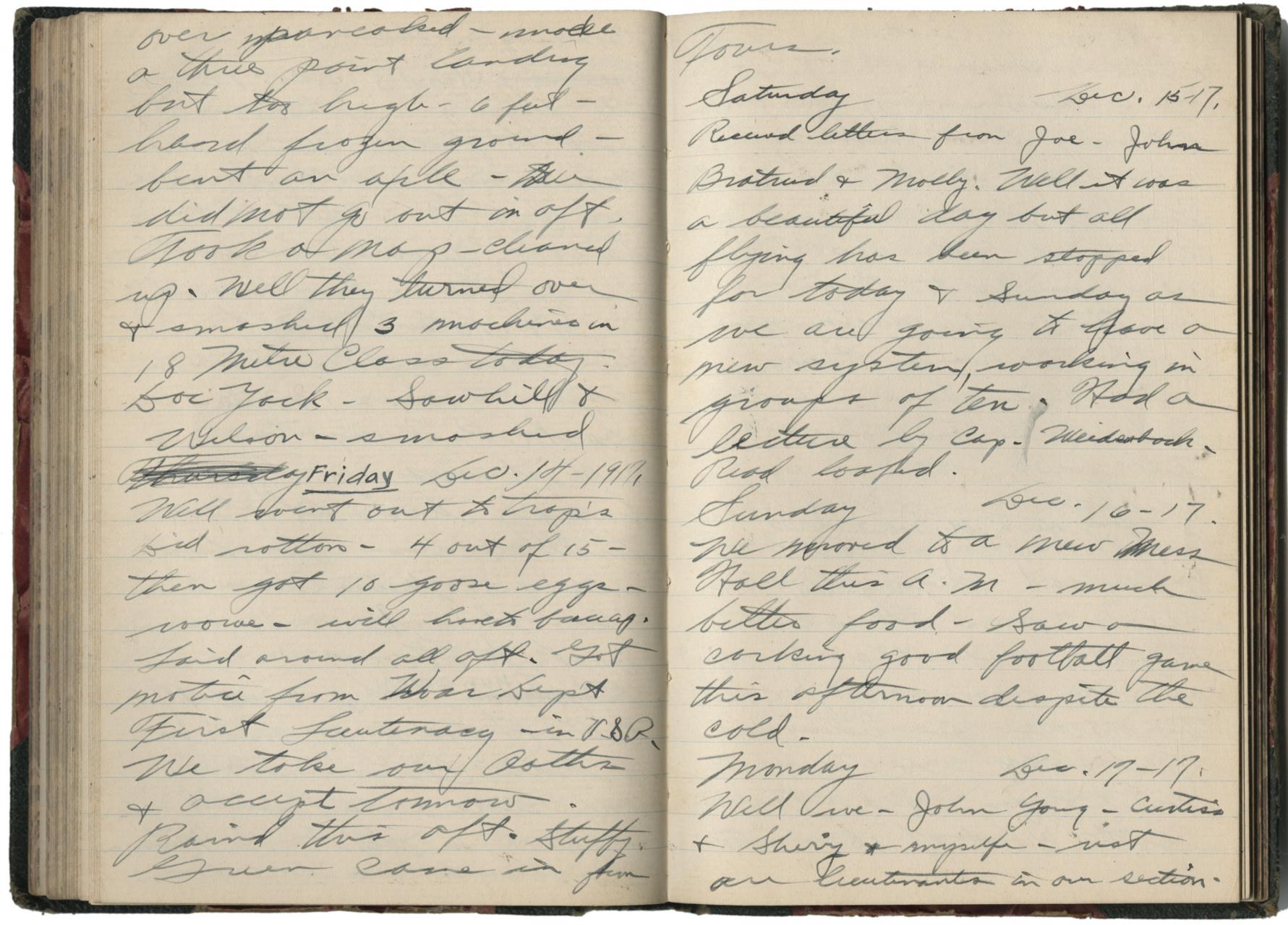 Backus diary page