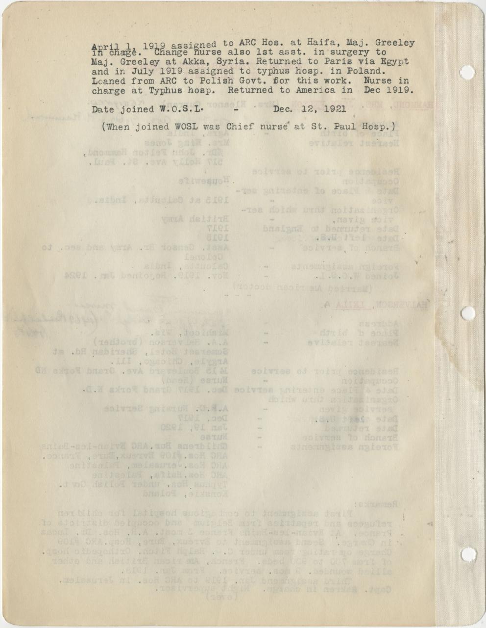 Women's Overseas document