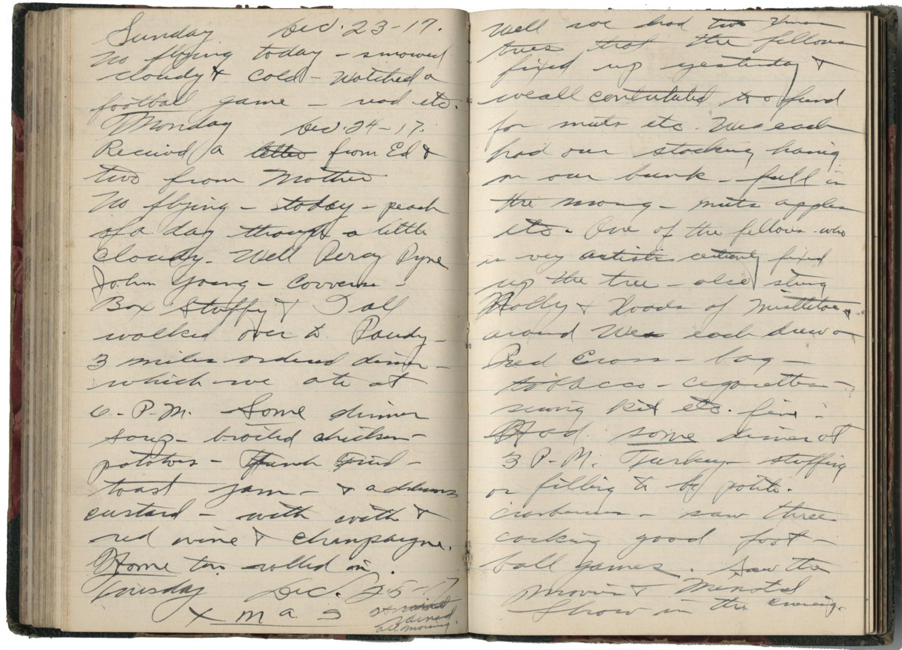 Backus diary page