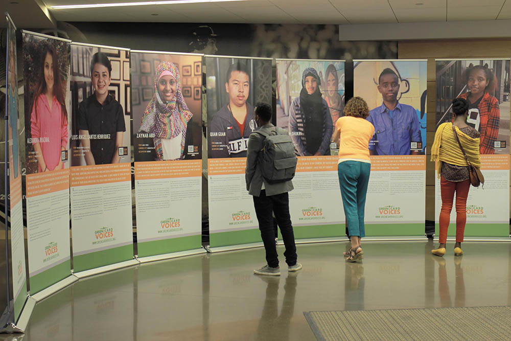 Green Card Voices exhibit.