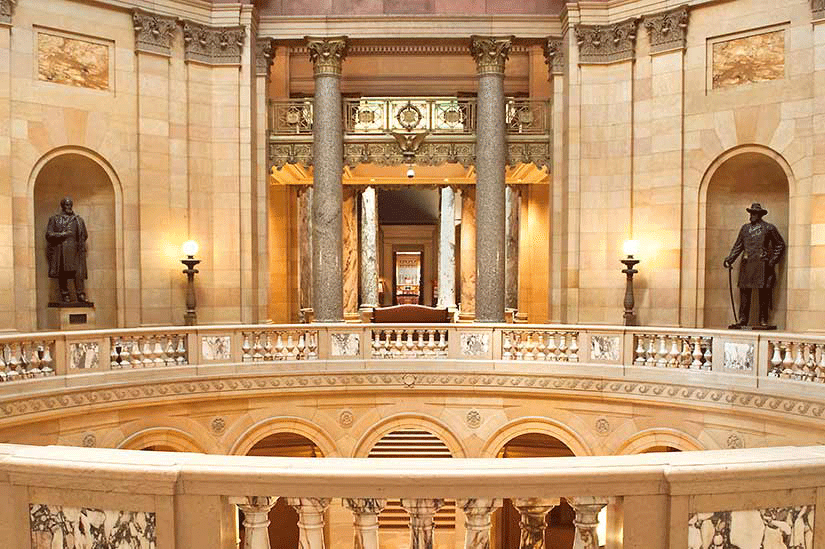 Looking across the rotunda on the second floor