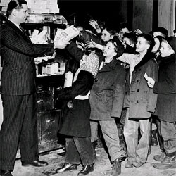 School Patrol attending free movie. Photograph Collection ca. 1935, Location no. L4 p126 Negative no. 82066