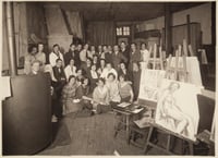 Clement Haupers and Clara Mairs in Andre L’hote’s art class, Paris, 1923.