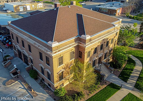 Birds eye view of Red Wing City Hall