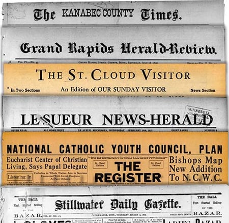 Mastheads of newspapers