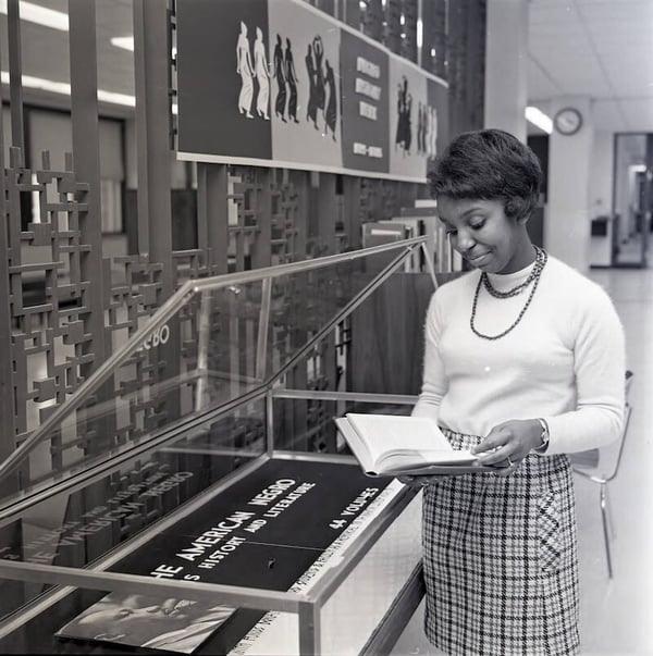 African American History Week, UMD Library display and student