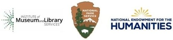 Logos for the Institute of Museum and Library Services, the National Endowment for the Humanities, and the National Park Service.