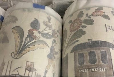 Paulson Hall Mural under wrap