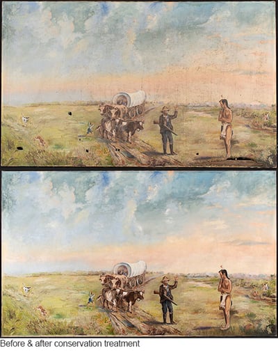 Erik Ahlberg Painting Conservation-Before and after Treatment-1