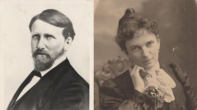 Side by side head shot photos of the Barretts