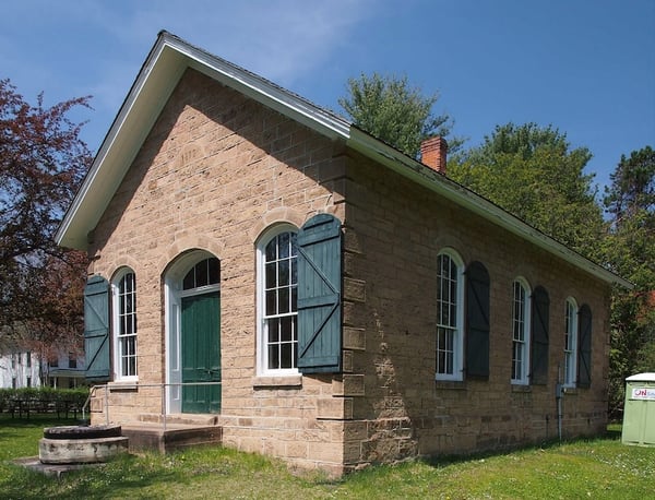 Exterior of the Marine Township Hall and Jail now the Stone House Museum