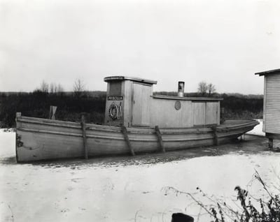 Historic photo of the Priscilla in dry dock