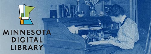 MDL logo and victorian woman at writing desk