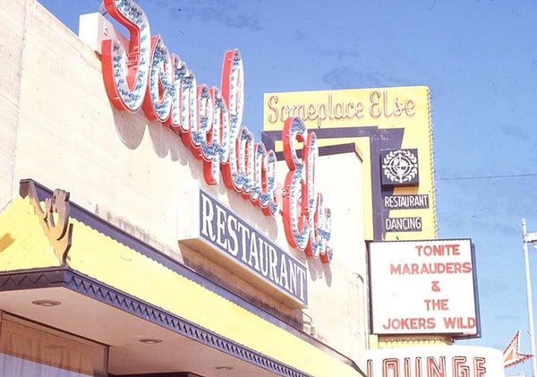 Color photo of Someplace Else Restaurant in 1968