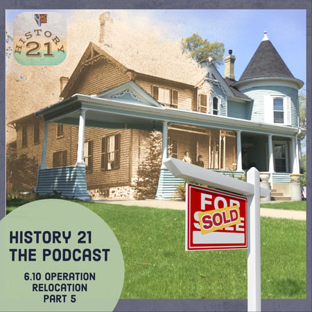 A Victorian house with a sepia and color blend and a Sold sign in front