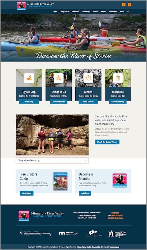 Minnesota River Valley Scenic Byway website