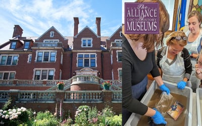 Composite photo of Glensheen and people working with preserving objects-02