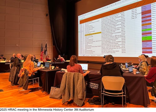 2025 HRAC meeting in the Minnesota History Center 3M Auditorium