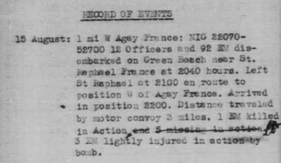 Scan of a document-Record of Events