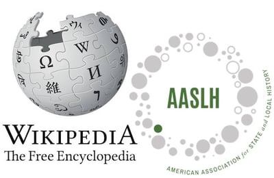 Wikipedia and AASLH logos