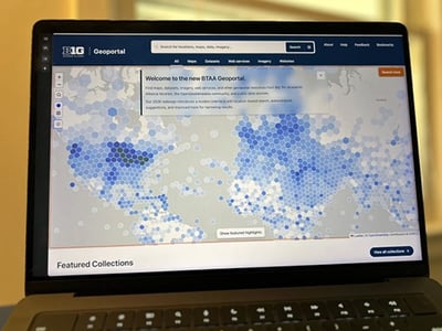 Geoportal on lap top screen