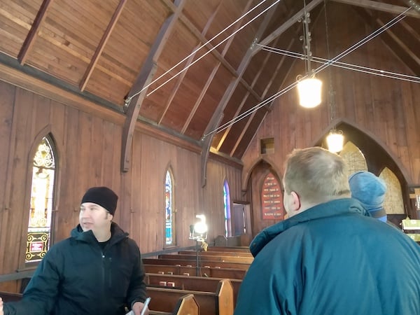 Interior of Good Shepherd showing reinforcing cables