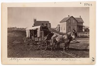 Photograph of a stagecoach bound from Alexandria to Melrose, 1876