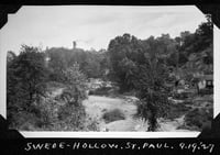 Black and white photograph of Swede Hollow, c.1927.