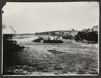 The rapids of St. Anthony in 1869 before break in tunnel