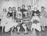 Black and white photograph of the senior usher board, St. Peter’s AME Church, Minneapolis, ca. 1960.