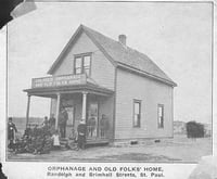 Photograph of the Crispus Attucks Orphanage and Old Folks Home at its original location on East Acker Street in St. Paul, c.1905.