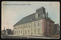Black and white photograph of Suomalainen Raittiustalo, Virginia, 1910.
