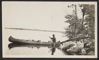 Black and white photograph of an early trip to what is now the Boundary Waters Canoe area, ca. 1916.