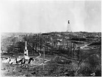 Black and white photograph of a view of Cloquet after fire, 1918.