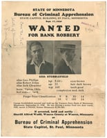 Color scan of a Wanted for Bank Robbery poster, 1930.