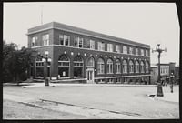 Black and white photograph of the Italian American Hall, Eveleth, 1920.