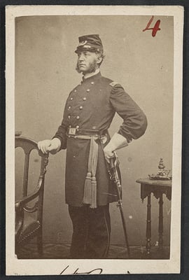 Black and white photograph of Colonel Hiram Berdan, c.1861.