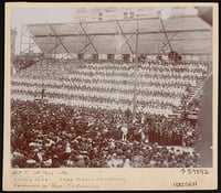 2200 school children form a living flag at Grand Army of the Republic meeting, St. Paul