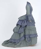 Gown with bustle and train