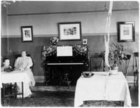 Room and patients inside Fergus Falls State Hospital for the Insane