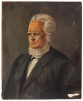 Oil on canvas color painting of Rev. Alfred Brunson c.1830.